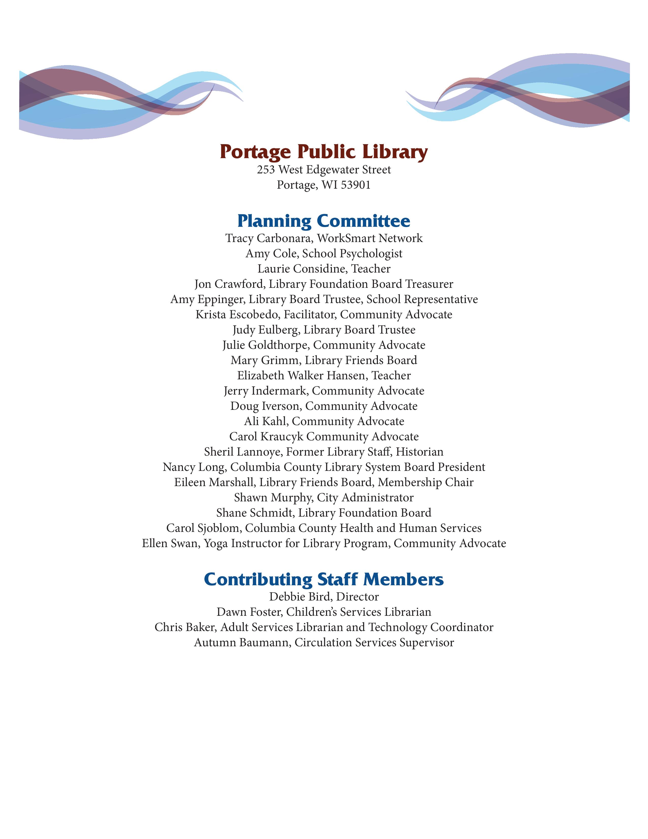 5-Year Library Strategic Plan | Portage Public Library